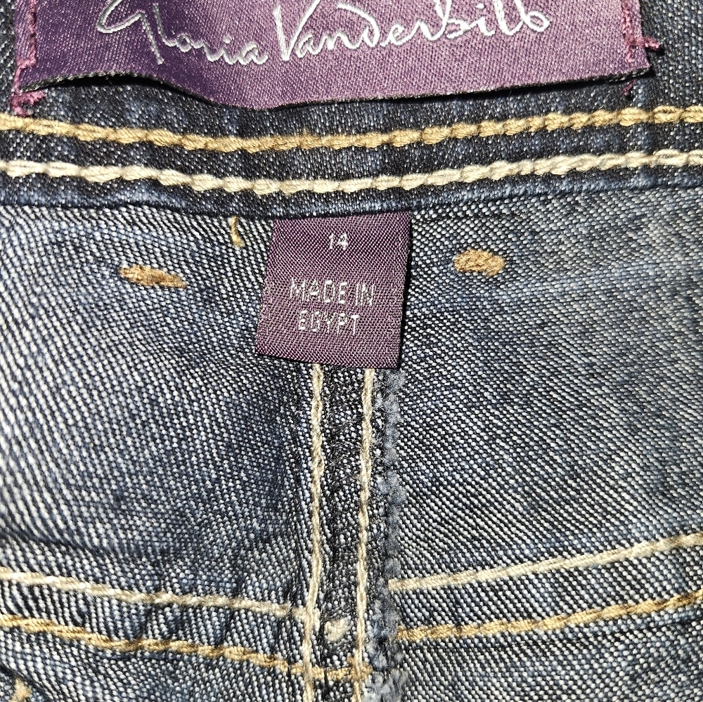 Gloria Vanderbilt Womans Dark Blue Jeans Size 14 - Picture 12 of 12